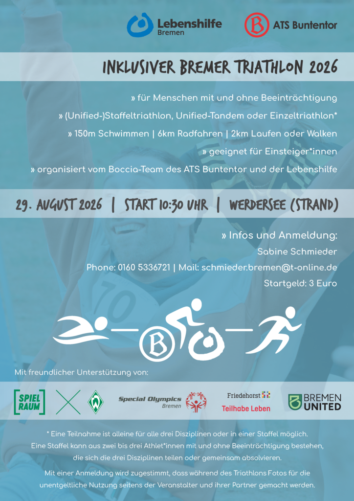 Plakat zum Inklusiven Bremer Triathlon 2026
